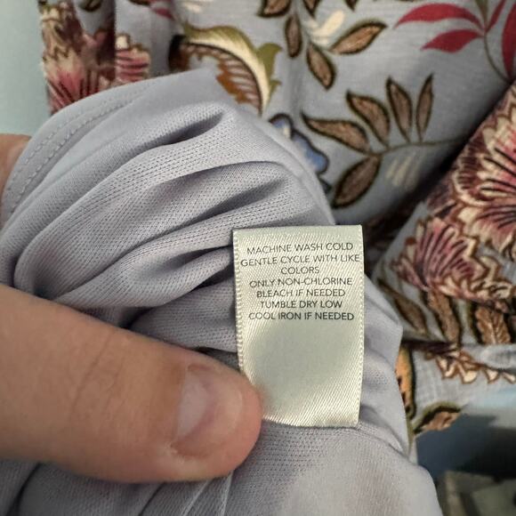 NWT CJ Banks Light Blue Floral Sleeveless Dress Plus Size 3X Elastic Fit Waist - Picture 9 of 10